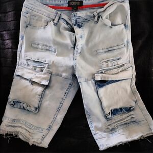 Men's Light Blue Distressed Jeans